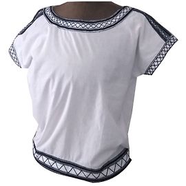 Autre Marque Blusa Sisley Blanca de Algodón Bordada Blanco