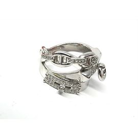 Hermès ouro branco e diamante Alchimie Ring Prata