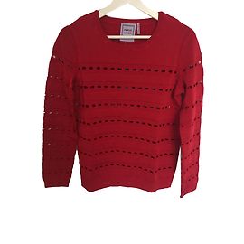Suéter calado rojo Herve Leger Roja