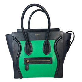 Céline-Gepäcktasche zweifarbig-Schwarz,Grün