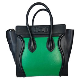 Céline-Luggage Tote bicolor-Black,Green