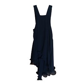 Autre Marque Black Rayon Asymmetrical Back Dress Black