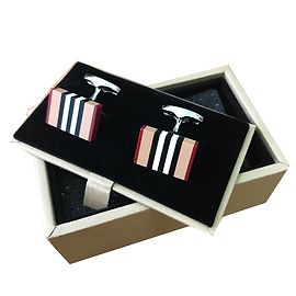 Burberry Cufflinks check stripe Beige