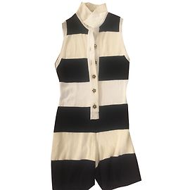 Chanel Macacões Preto Creme