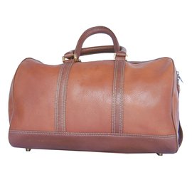 Autre Marque-Bolso satchel Boston de cuero marrón camello de Enrique Loewe Knappe-Castaño