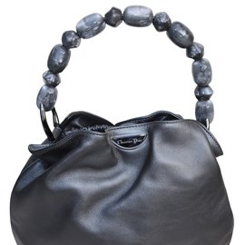 Christian Dior-Handbags-Black,White,Grey,Metallic,Dark grey