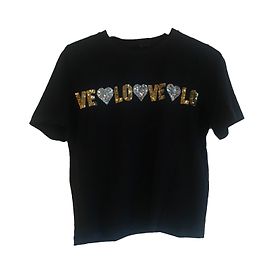 Camiseta Maje con inscripción Love de algodón negro Negro