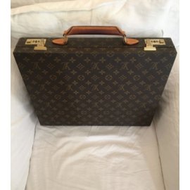 Louis Vuitton-Bags Briefcases-Brown
