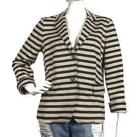 Weekend Max Mara Giacca in jersey a righe Nero Beige