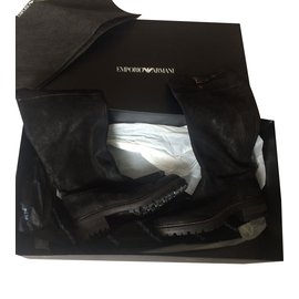 Emporio Armani-Bottes-Noir