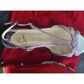 Christian Louboutin-Lady strass sandals-Silvery