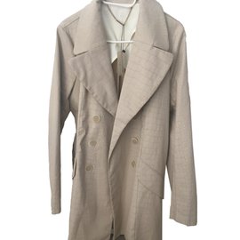 Gabardina One step beige de algodón Beige