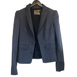 Sportmax Cotton Striped Jacket Blue Blue