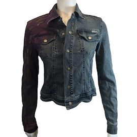 Jaqueta jeans Versace azul de algodão Azul