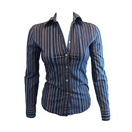 Camicia Polo Ralph Lauren a righe in cotone blu XS Blu