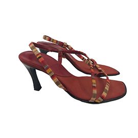 Sandali Kenzo in pelle e tessuto rosso 39 Rosso