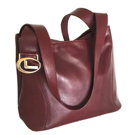 Lancel-Handbags-Dark red