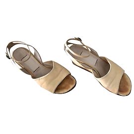Fausto Santini Sandalen mit Keilabsatz Leder Beige Beige