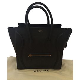 Céline Luggage Micro Handbag Black Smooth Leather Black