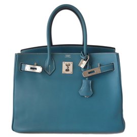 Hermès-Birkin 30-Azul