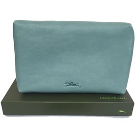 Longchamp-Kleine Clutch / Tasche aus blauem Leder-Blau