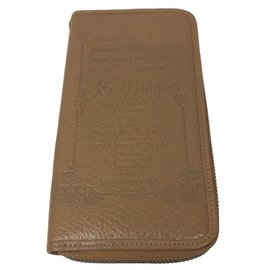 Bulgari-Leather wallet-Hazelnut