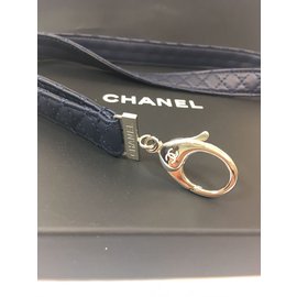 Chanel-portachiavi-Blu navy