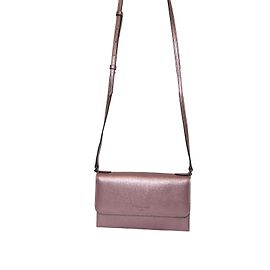 Lk Bennett Small Leather Clutch Bag Pink Metallic Pink