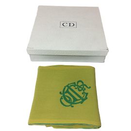 Pañuelo de seda Christian Dior Verde y Amarillo Verde Amarillo