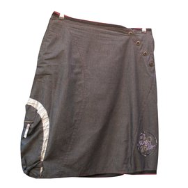Autre Marque Falda de algodón gris talla 44 Gris