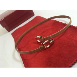 Salvatore Ferragamo-Leather bracelet-Beige