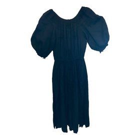 Yves Saint Laurent-Vestido vintage-Azul marino