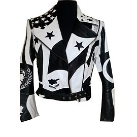 Jitrois Lederjacke mit handgefertigten Applikationen Andere