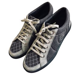 Chanel-scarpe da ginnastica-Nero,Grigio