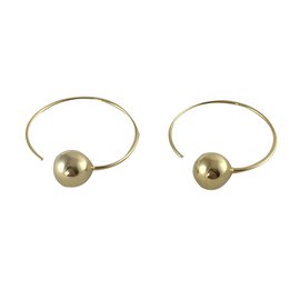 Céline-Dot small hoops in brass with gold finish-Golden