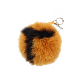 Fendi-pom pom fur-Orange