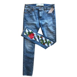Off White Pantalones Azul