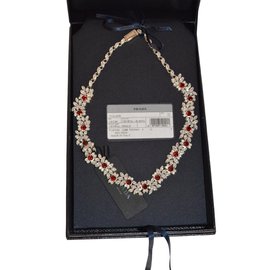 Prada Collares Plata Roja