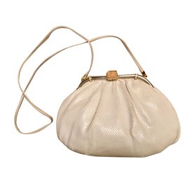 Judith Leiber Pochette python main/épaule Blanc