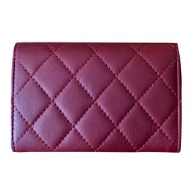Chanel-Purses, wallets, cases-Dark red