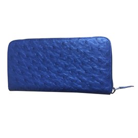 Prada-Prada nova carteira de avestruz-Azul