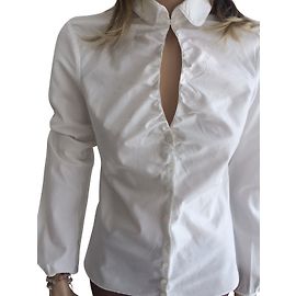 Blusa Hugo Boss branca de algodão com mangas compridas Branco