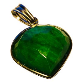 Autre Marque-Bellissimo vero smeraldo cuore (dal Brasile) ** periodo:1960/70**-Verde