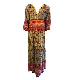 Autre Marque Robe longue jaune multicolore Jeff Gallano Multicolore