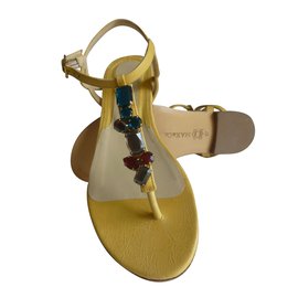 Max & Co-Genuine leather sandals-Yellow