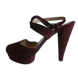 Max & Co-suede leathe heels-Prune