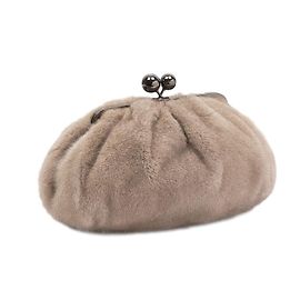 Weekend Max Mara Pelz Nerzbeutel Gebäckbeutel PASTICCINO Grau