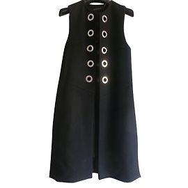 Zara Chaleco largo de mezcla de lana Negro