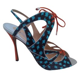 Sandales Peep Toe Nicholas Kirkwood en Python Multicolore