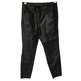 Luisa Cerano Black Pants with Cutouts Size 40 Black